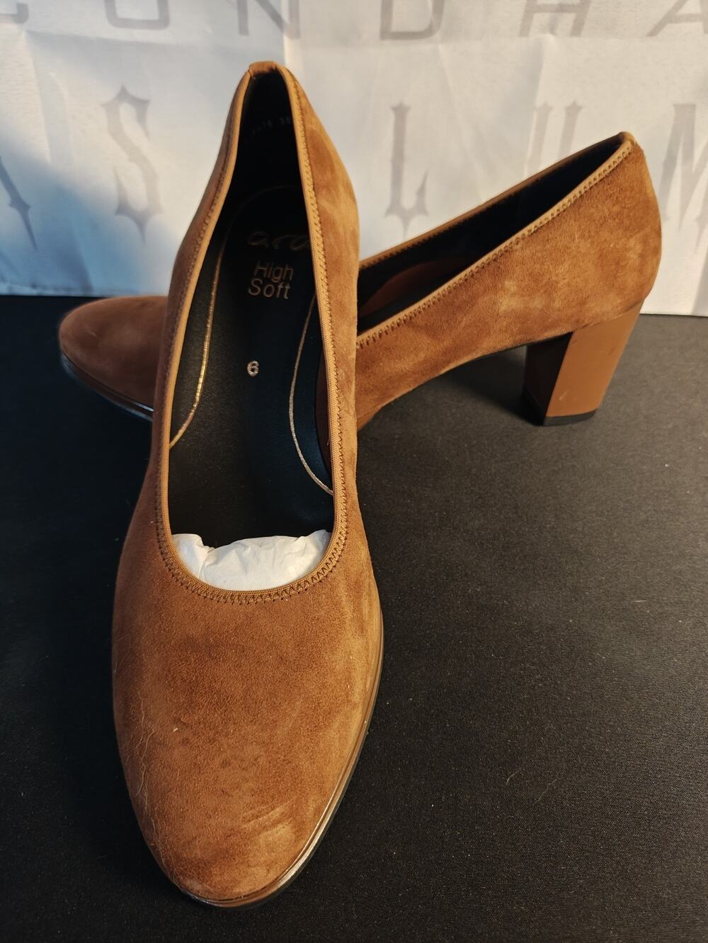 ARA $205 Women's UK 6 US 8.5 Ophelia Brown Suede Heel New Blems